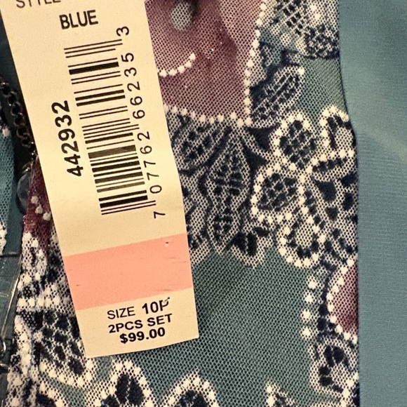 R&M Richards Teal Dress with Floral Kimono - Picture 5 of 5